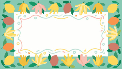 Fruit pattern, fruit vector pattern surrounds the boundary.