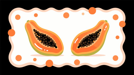 Fruit pattern, fruit vector pattern surrounds the boundary.
