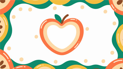 Fruit pattern, fruit vector pattern surrounds the boundary.