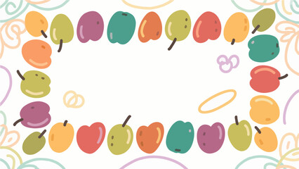 Fruit pattern, fruit vector pattern surrounds the boundary.