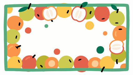 Fruit pattern, fruit vector pattern surrounds the boundary.