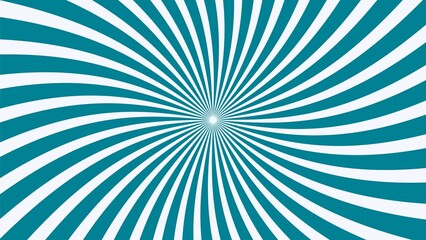 A teal and white sunburst pattern with a central point creating a swirling effect visually appealing