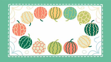 Fruit pattern, fruit vector pattern surrounds the boundary.