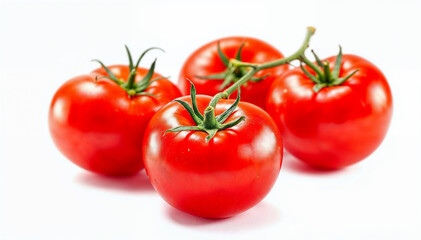 red tomatoes isolated on white background