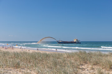 Dredging Barge Pumps Sand - Recovery from Tropical Cyclone Alfred