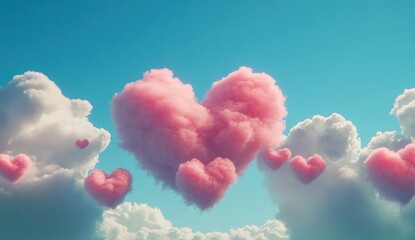 Heart Clouds in a Pastel Sky