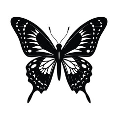 a butterfly motion captured mid vector art silhouette 