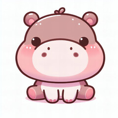 Fototapeta premium Chibi Hippo Character