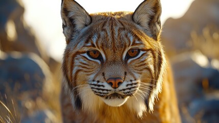 Fototapeta premium Close-up of a lynx in natural habitat