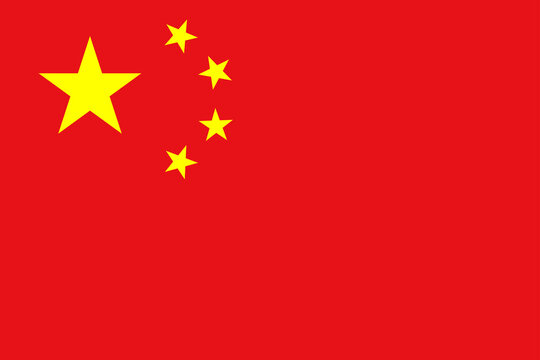 Flag China, National flag in official colors and proportions. Poster.
