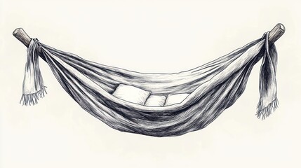 Hand-drawn hammock illustration
