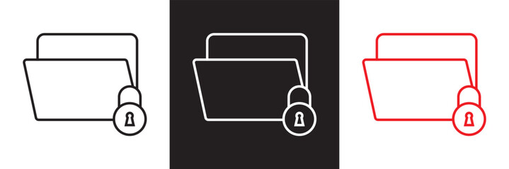 Locked document icon . Vector for websites, mobile interfaces, presentations, banner, visual branding etc. Vector illustration. isolated on white and black background. EPS 10