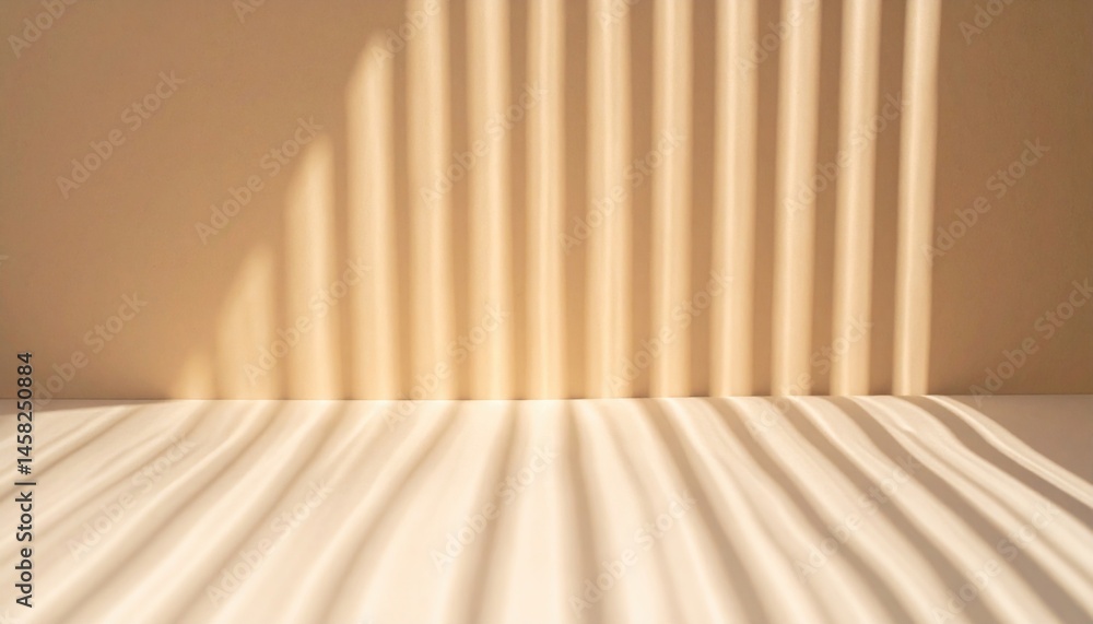 Poster soft light patterns casting shadows on white surface indoor space photographic capture minimalist en