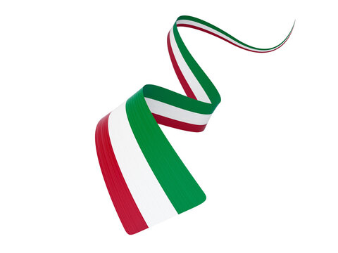 3d Flag Of Italy 3d Wavy Shiny Italy Ribbon Isolated On isolated Background, 3d illustration