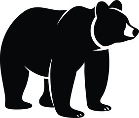 Vector illustration logo bear silhouette