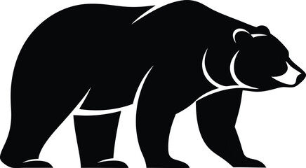 Vector illustration logo bear silhouette