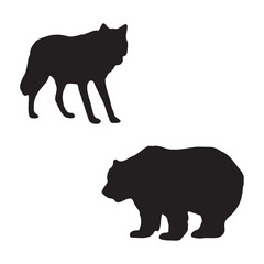 silhouette of wild animal in the forest