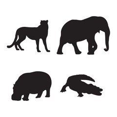 silhouette of wild animal in the forest