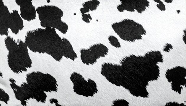 Close up Texture of a Cow's Black and White Hide Pattern Natural Animal Fur Background