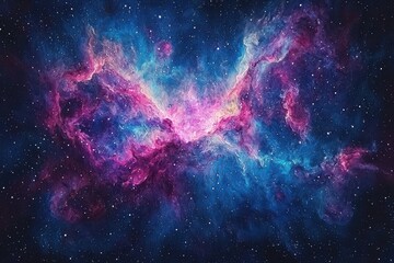 Stunning Cosmic Nebula in Vibrant Colors of Space Artistry