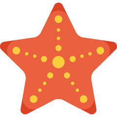 Summer Starfish Flat Illustration