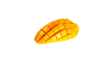 Ripe yellow mango isolated on background