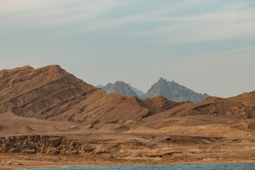 desert landscape with mountains