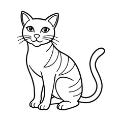 a cat line art vector art silhouette 