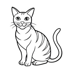 a cat line art vector art silhouette 