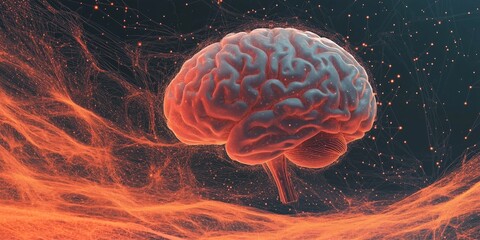 Human Brain Illustration, Neural Activity, Artificial Intelligence Brain, AI Brain Concept, Machine Learning, Deep Learning, Cognitive Function, Brain Anatomy,