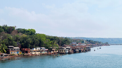 Fototapeta premium View of a typical Konkani village, Purnagad, Ratnagiri, Maharashtra, India.