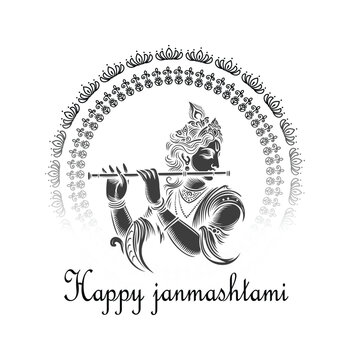 krishan janmashami wishing  vector design