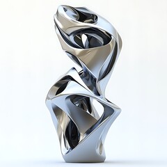 Abstract Chrome Sculpture Art Design Modern Geometric Metallic Object High Resolution Images