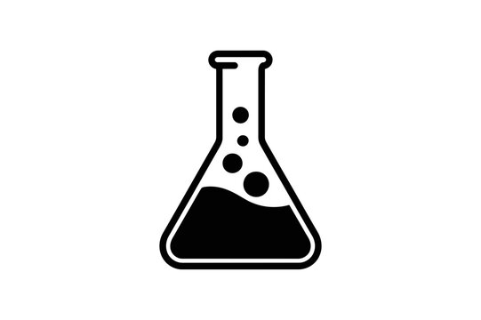 Laboratory glassware flask science experiment icon