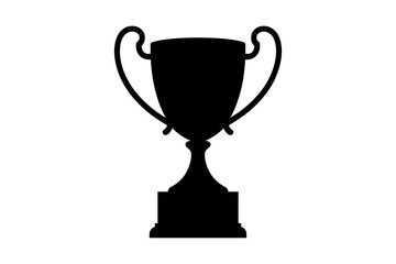 Black silhouette of a trophy award for champions