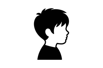 Boy silhouette profile simple vector illustration