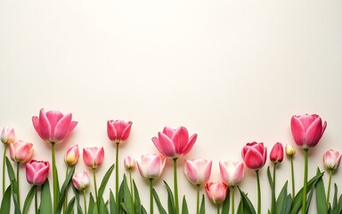 Fototapeta premium Gorgeous beautiful spring flowers on paper background. High quality