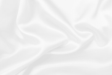 White fabric texture background, detail of silk or linen pattern.