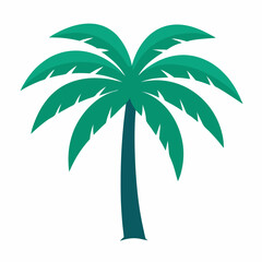 Palm tree leaf vector on white background.