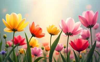 Fototapeta premium Spectacular background of colorful flowers. High quality