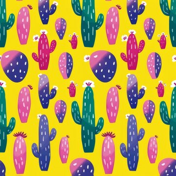 Fototapeta Creative wallpaper of fun cactus