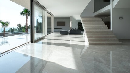 Obraz premium Modern Villa Interior with Ocean View