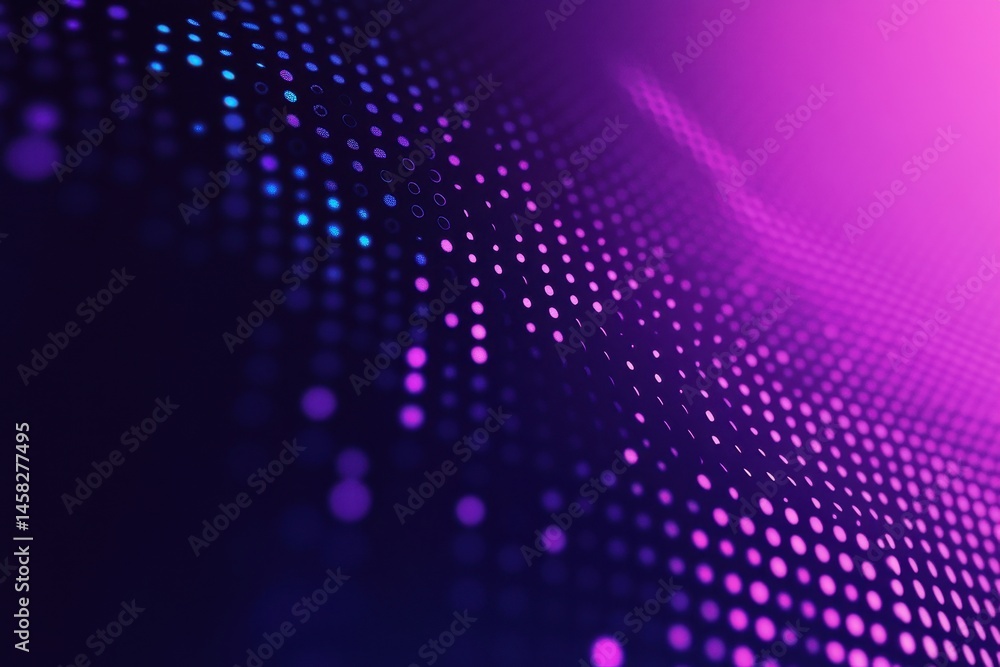 Aufkleber vibrant dot halftone pattern in dark purple violet gradient with soft transitions, background dot ha