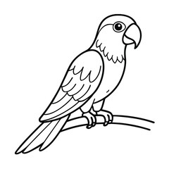 parrot line art vector silhouette