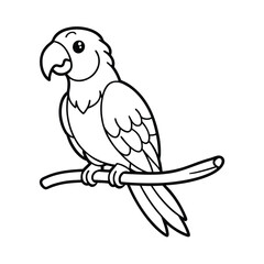 parrot line art vector silhouette