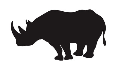 rhinoceros silhouette line art vector illustration 
