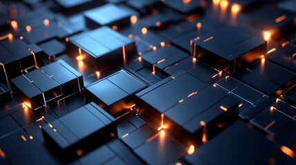 Obraz premium High-Tech Inspired Mid With Composition Geometric Black