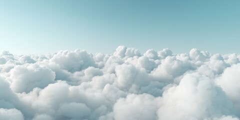 Soft White Clouds in a Clear Blue Sky Overhead Captured from Above and Below with Gentle Light
