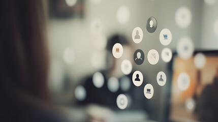 social button on a touch screen interface