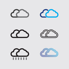 Cloud Design for Logo Template in Gradient Style with Digital Web Service Elements